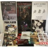 A collection of Rock music album posters comprising of RED HOT CHILLI PEPPERS, IRON MAIDEN, BIFFY