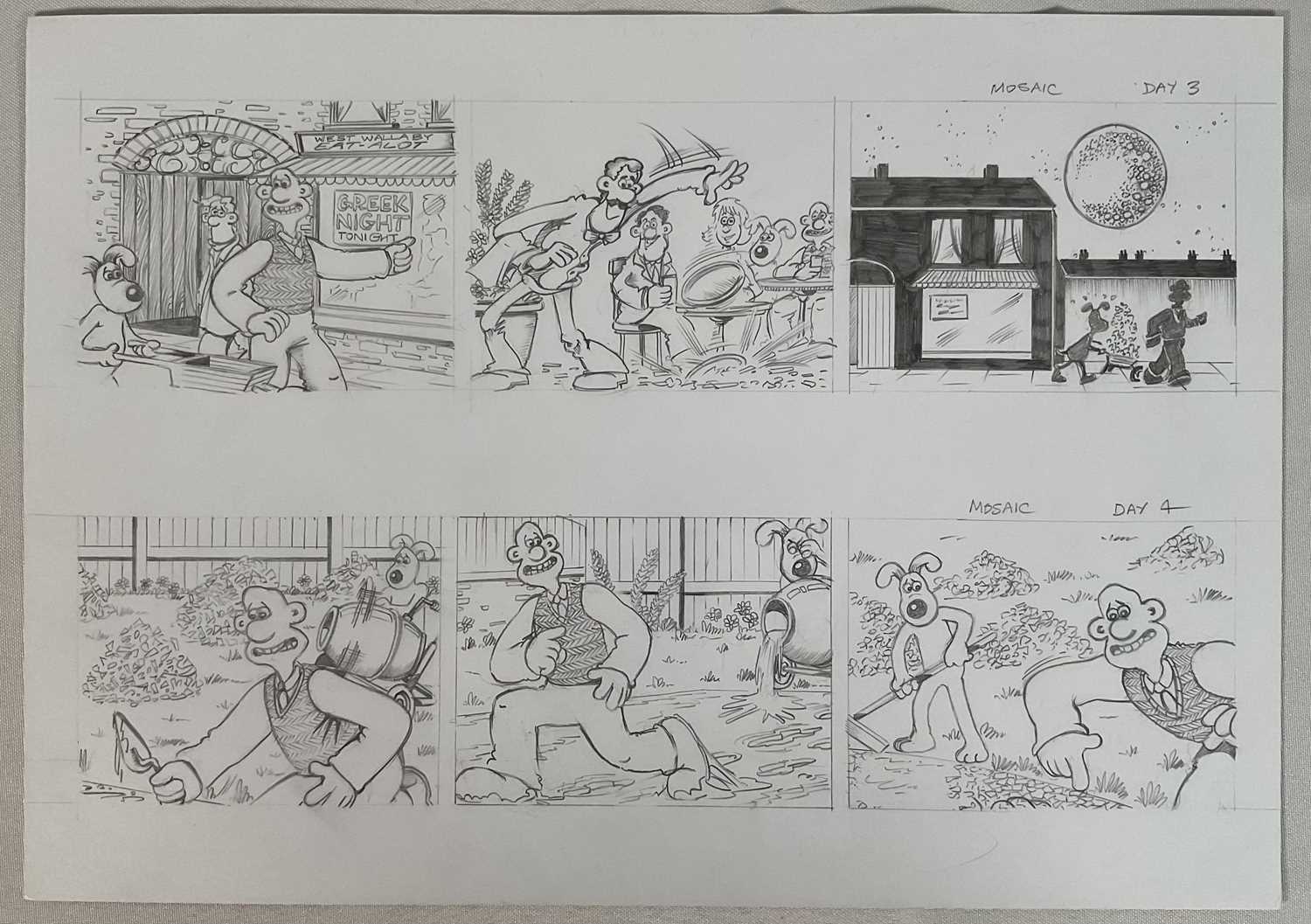 Original Comic Book artwork - 4 pages of WALLACE AND GROMIT artwork by MYCHAILO KAZYBRID, comprising - Image 4 of 5