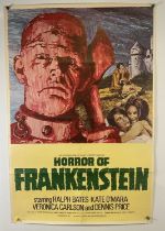 HORROR OF FRANKENSTEIN (1970) - A British one sheet movie poster for the Hammer Horror film based on