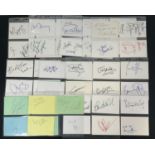 A large quantity of signed autograph cards by musicians and pop stars to include NIKKI SIXX, NODDY