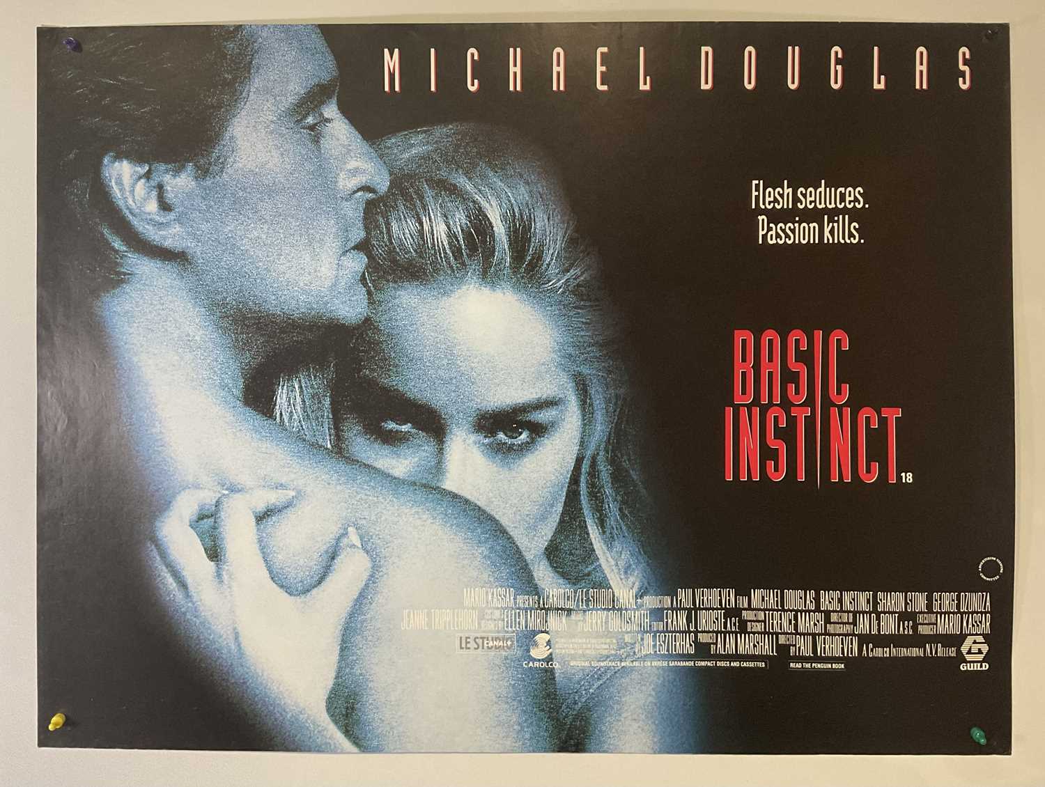 BASIC INSTINCT (1992) UK Quad film poster, rolled