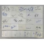 A large group of autograph cards signed by Hollywood Actresses to include ROSAMUND PIKE, MINNIE
