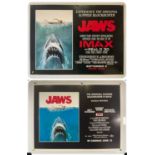 JAWS (2012) 2 UK Quad film posters and the 2022 IMAX release - classic Roger Kastel artwork, rolled