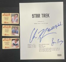 A facsimile STAR TREK shooting script signed by CHRIS HEMSWORTH, SIMON PEGG AND RACHEL NICHOLS who