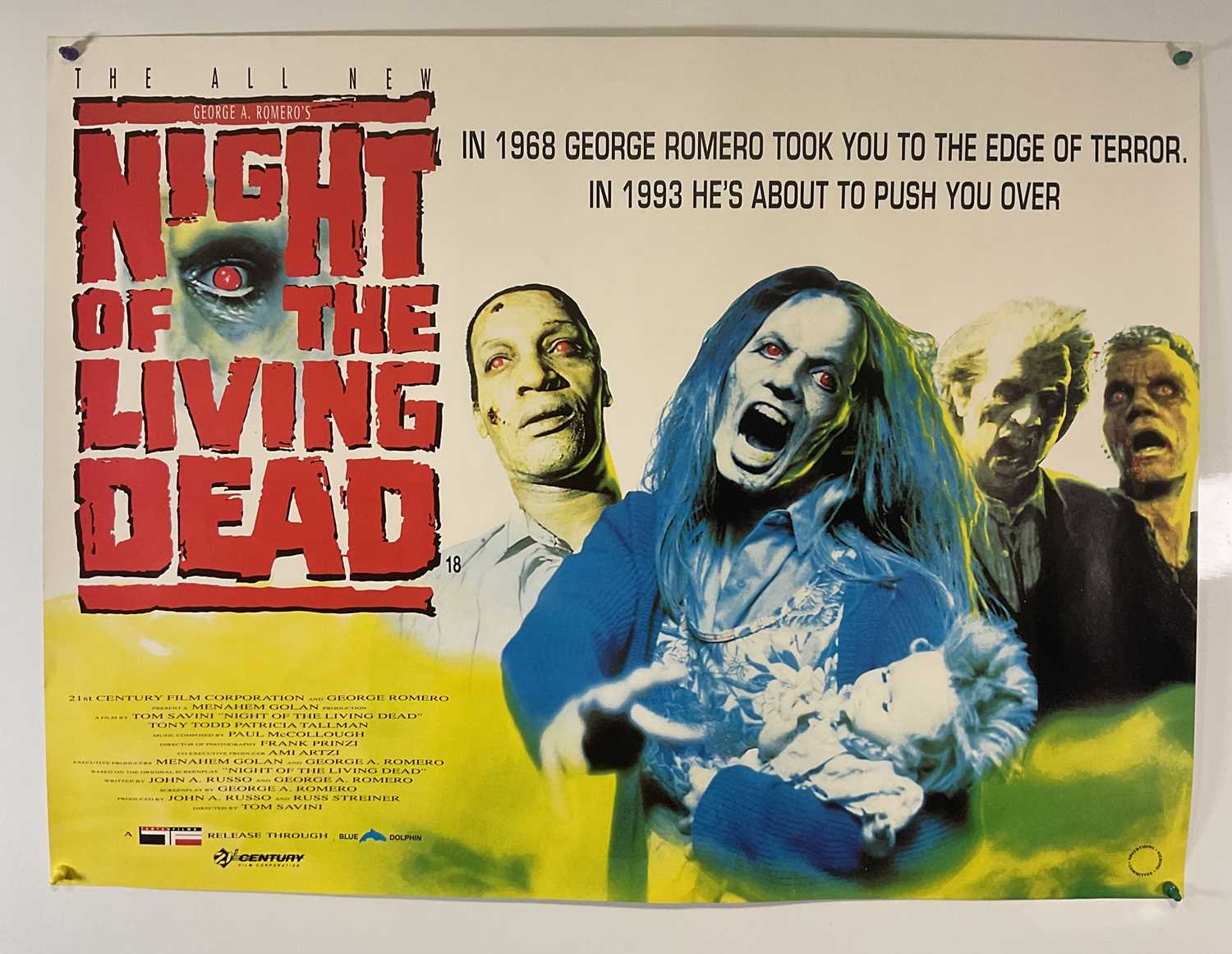 NIGHT OF THE LIVING DEAD (1993) UK Quad film poster, rolled