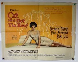 CAT ON A HOT TIN ROOF (1958) US half sheet film poster for the Elizabeth Taylor Drama, artwork by