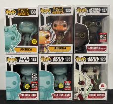 STAR WARS - A group of Star Wars Funko Pops to include: Garindan (Empire Spy) #127 black box Qui Gon