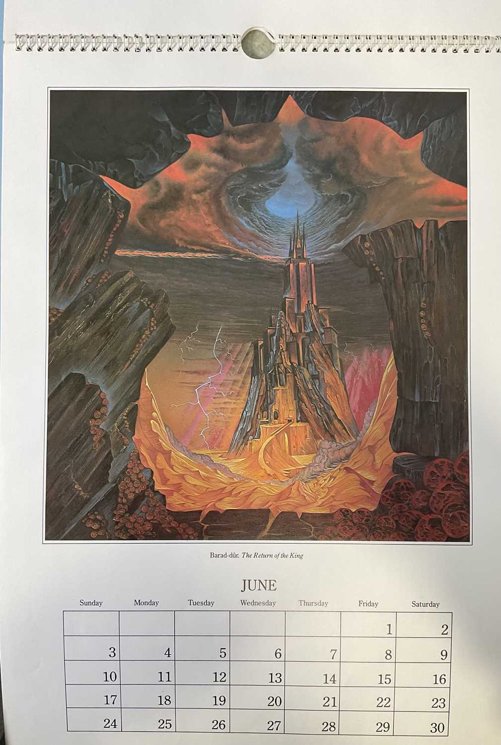 LORD OF THE RINGS Memorabilia - 'The Tolkien Calendar' 1984-1992, 9 calendars illustrated with - Image 2 of 6
