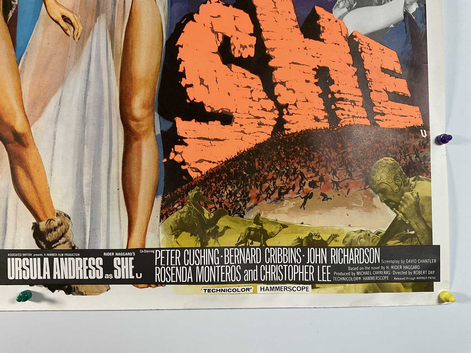 ONE MILLION YEARS B.C. / SHE (1969) Double-Bill UK Quad film poster, classic Hammer film with Tom - Image 6 of 7