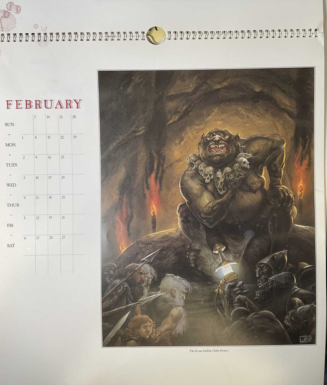 LORD OF THE RINGS Memorabilia - 'The Tolkien Calendar' 1984-1992, 9 calendars illustrated with - Image 6 of 6