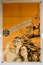 TARZAN (c.1940s) A US one sheet stock film poster for the MGM Tarzan movies starring Johnny