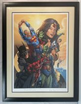 An artist proof limited edition lithograph print of "The Justice League of America: Power Beyond