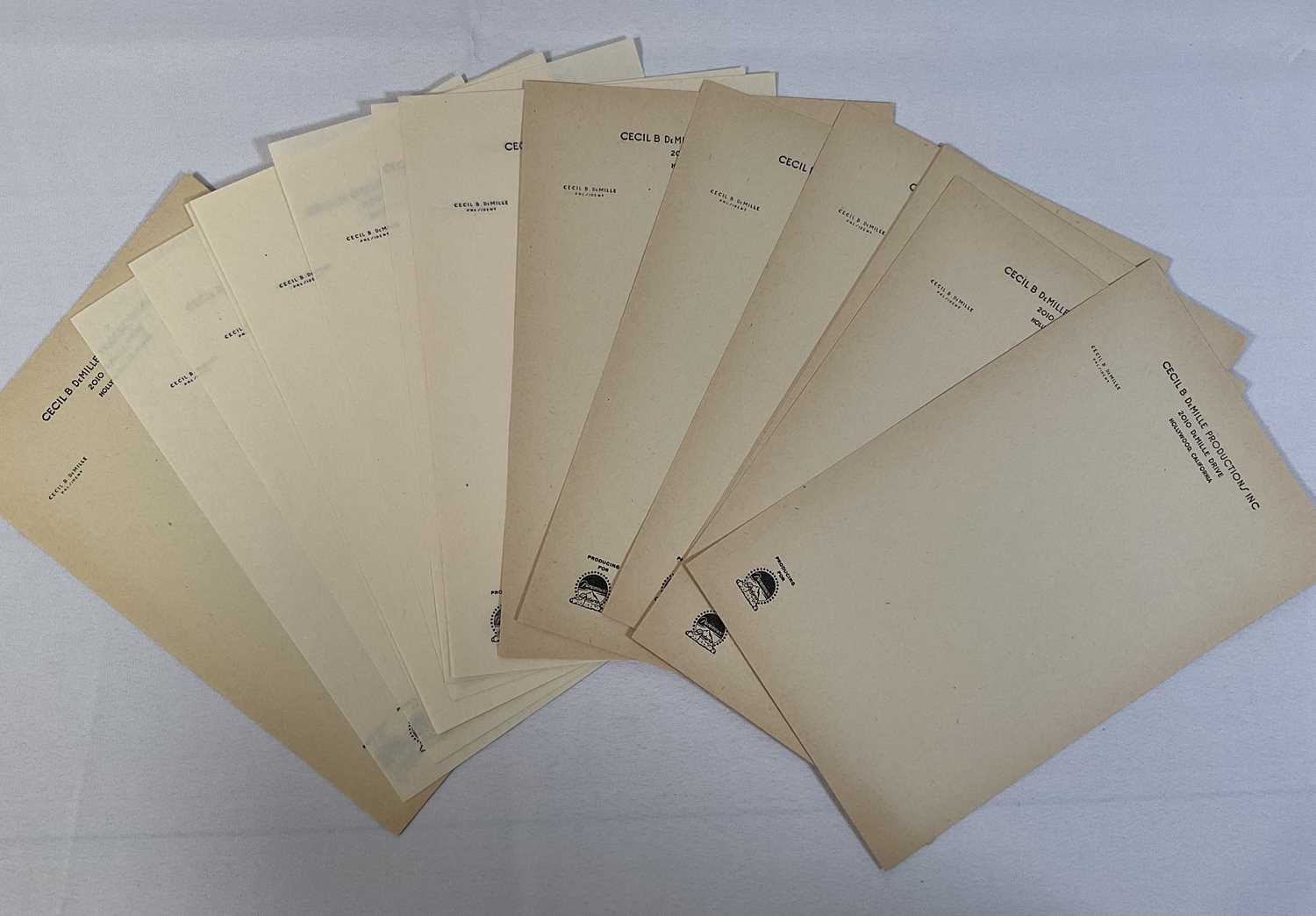 A collection of Cecil B. DeMille and Paramount Pictures ephemera including letterheaded paper from - Image 13 of 15