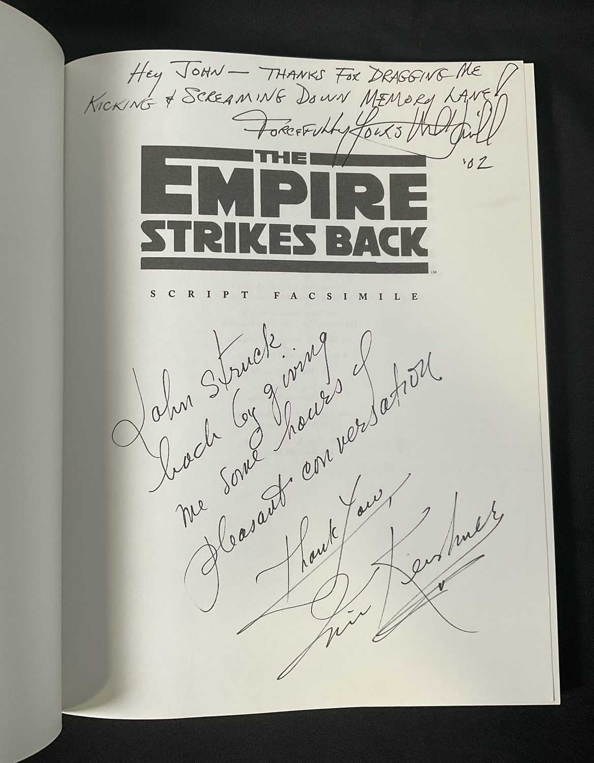 STAR WARS EPISODE V - THE EMPIRE STRIKES BACK 1st edition facsimile script (1998) signed by MARK