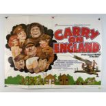 CARRY ON ENGLAND (1976) UK Quad film poster, artwork by Arnaldo Putzu, folded.