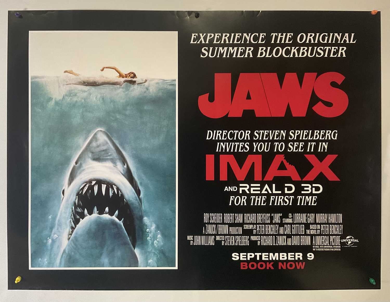 JAWS (2012) 2 UK Quad film posters and the 2022 IMAX release - classic Roger Kastel artwork, rolled - Image 4 of 5