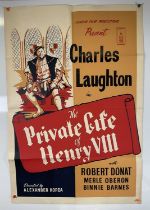 THE PRIVATE LIFE OF HENRY VIII (1933) c.1940 re-release UK one sheet, folded