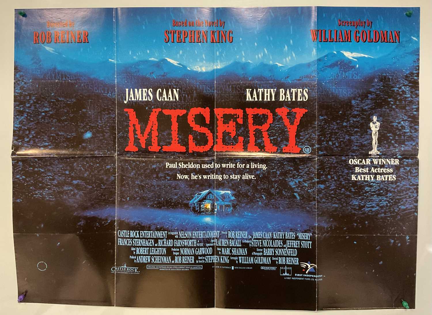 MISERY (1990) A UK Quad teaser film poster and standard UK Quad poster for the classic horror - Image 3 of 12