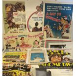 A group of movie posters from the 1950s - 70s covering a range of genre's, mostly comedy, drama