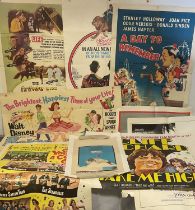 A group of movie posters from the 1950s - 70s covering a range of genre's, mostly comedy, drama