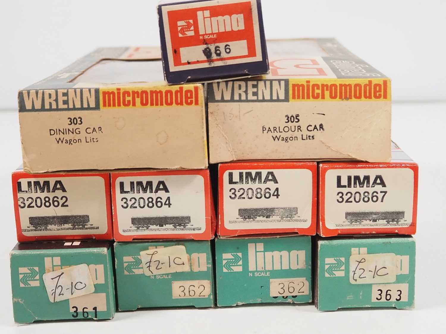 A group of N gauge coaches and bogie vans by LIMA and WRENN - G/VG in G boxes (11) - Image 2 of 2