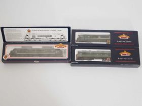 A group of BACHMANN OO gauge diesel locomotives comprising classes 25, 42 and 46, all in BR green