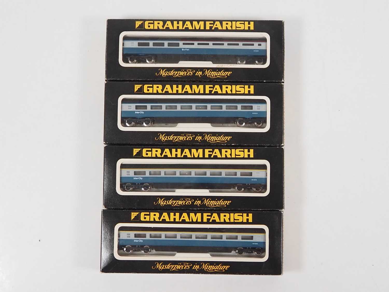 A FARISH 8125 N gauge Intercity 125 train pack in original blue/grey livery together with four - Image 2 of 4