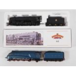 A BACHMANN OO gauge boxed class 9F steam locomotive in BR black together with an unboxed HORNBY