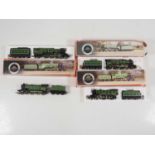 A group of boxed and unboxed OO gauge steam locomotives by HORNBY all in LNER green livery - G/VG in