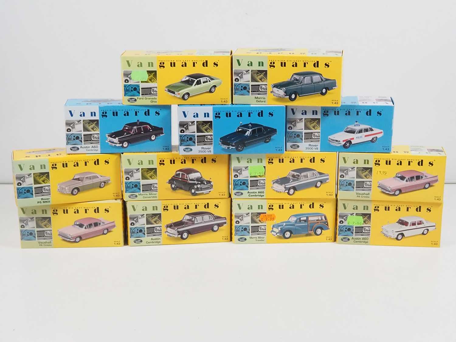 A group of VANGUARDS by LLEDO 1:43 scale diecast cars, all appear complete as new - VG/E in VG boxes