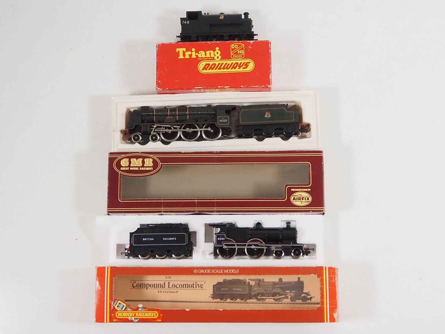A group of OO gauge steam locomotives by HORNBY, AIRFIX and TRI-ANG, all in BR livery - G/VG in F/
