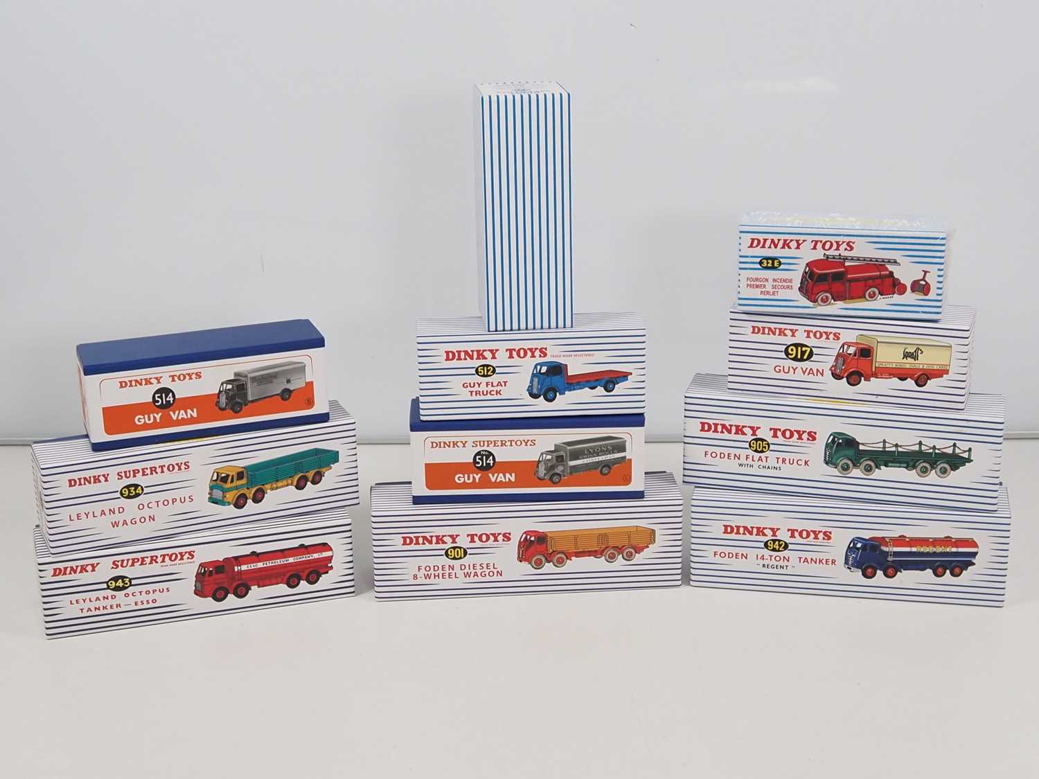 A group of DINKY by ATLAS replica DINKY and FRENCH DINKY lorries, all as new - E in VG/E boxes (11)