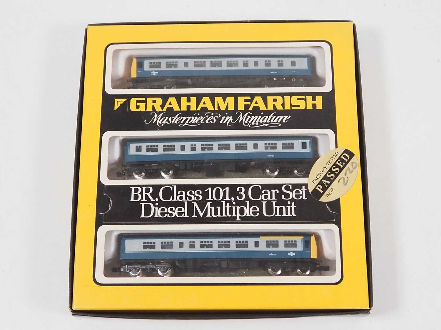 A FARISH N gauge 3 car class 101 DMU in blue/grey livery together with a selection of other FARISH - Image 2 of 4