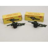 A pair of DINKY diecast 693 7.2 Howitzer Army guns in original boxes - VG in VG boxes (2)
