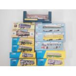 A group of CORGI CLASSICS 1:50 scale diecast American Outline buses and streetcars - VG/E in VG