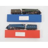 A pair of unboxed HORNBY DUBLO 3-rail OO gauge class A4 steam locomotives, comprising 'Silver