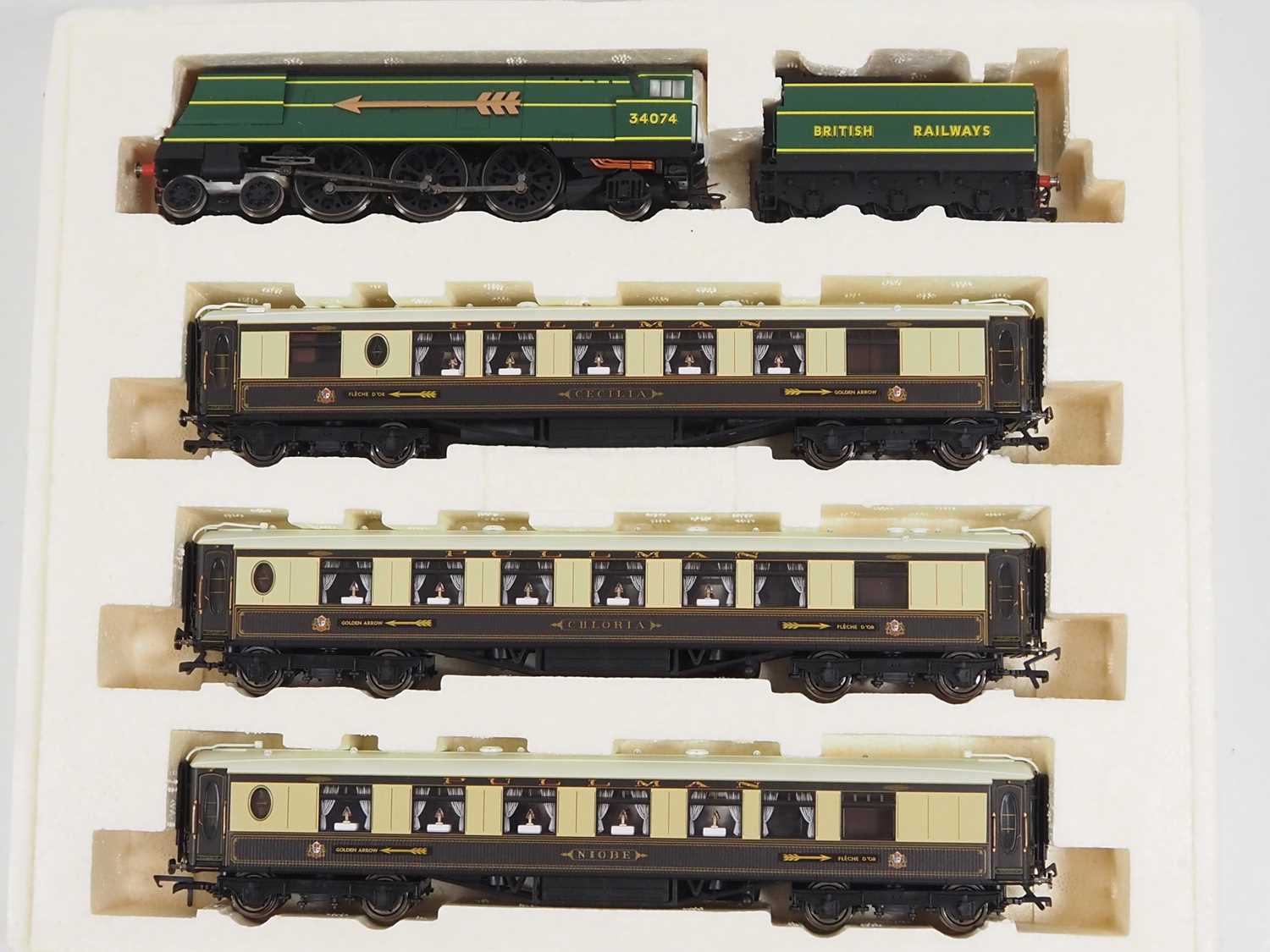 A HORNBY R2369 OO gauge 'The Golden Arrow' train pack comprising a Battle of Britain class steam - Image 2 of 2