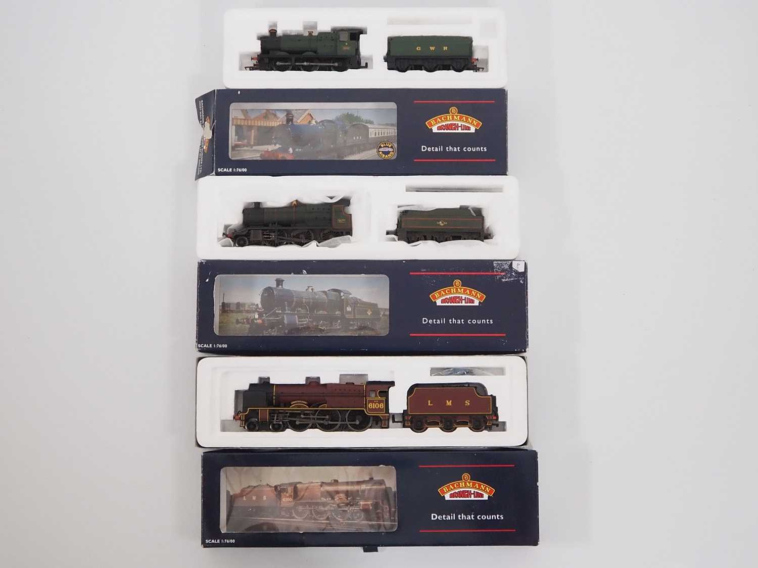 A group of BACHMANN OO gauge steam locomotives in BR, LMS and GWR liveries - G/VG in G boxes (3)