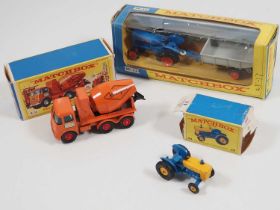 A group of MATCHBOX and MATCHBOX KINGSIZE diecast vehicles comprising 2 x tractors and a cement