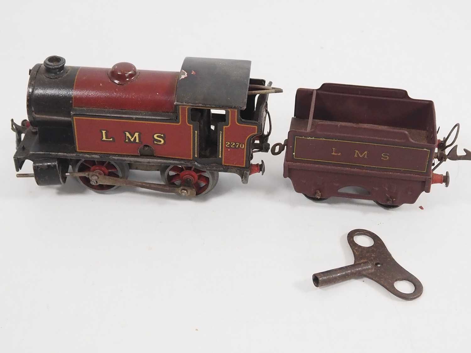 A BING O gauge clockwork 'George the Fifth' steam locomotive in black livery together with a small - Image 3 of 5