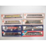 A group of LIMA OO gauge class 47 diesel locomotives in various liveries together with a class 59