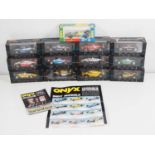 A collection of ONYX 1:43 scale diecast Indycar and Formula 1 racing cars - together with some