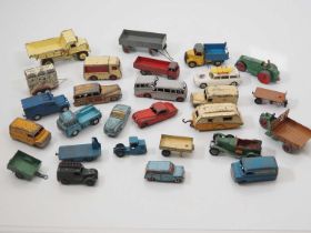 A group of playworn diecast cars, lorries etc by DINKY, CORGI and others - P/F unboxed (28)