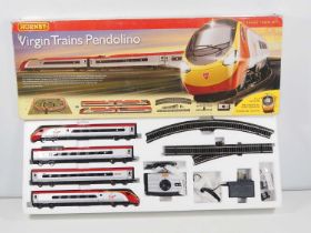 A HORNBY R1134 OO gauge 'Virgin Trains Pendolino' train set comprising a 4-car train and track,