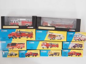 A group of CORGI CLASSICS 1:50 scale Fire Engines, mostly American Outline - VG/E in VG boxes (12)