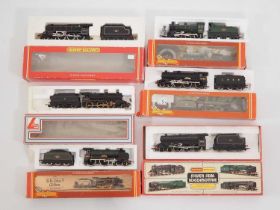 A group of HORNBY and LIMA OO gauge steam locomotives in BR liveries together with one which has