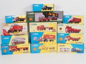 A group of CORGI CLASSICS 1:50 scale diecast rigid and articulated lorries - VG/E in VG boxes (13)
