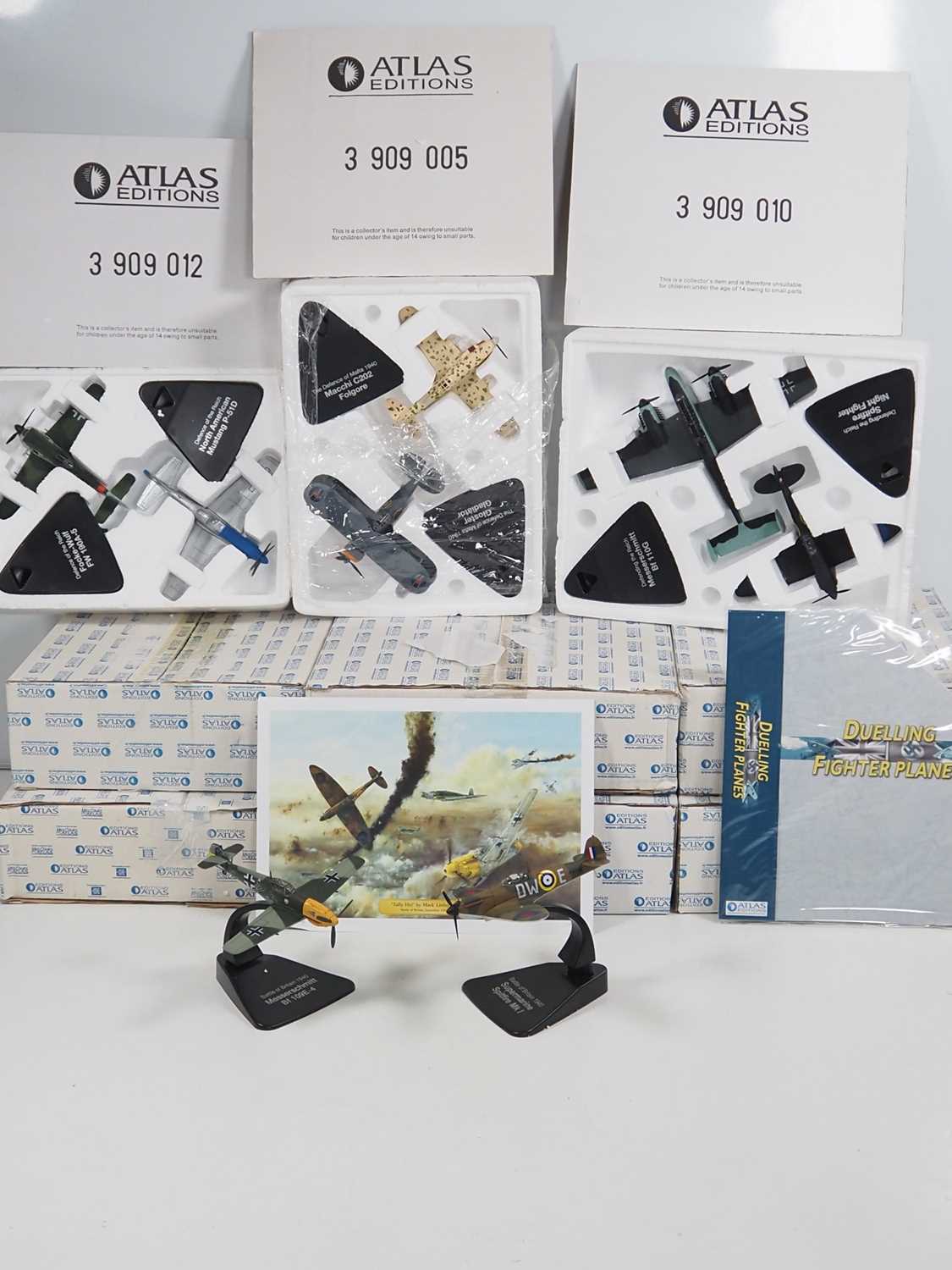 A group of ATLAS 1:72 scale diecast fighter planes - VG in G original shipping boxes (10)