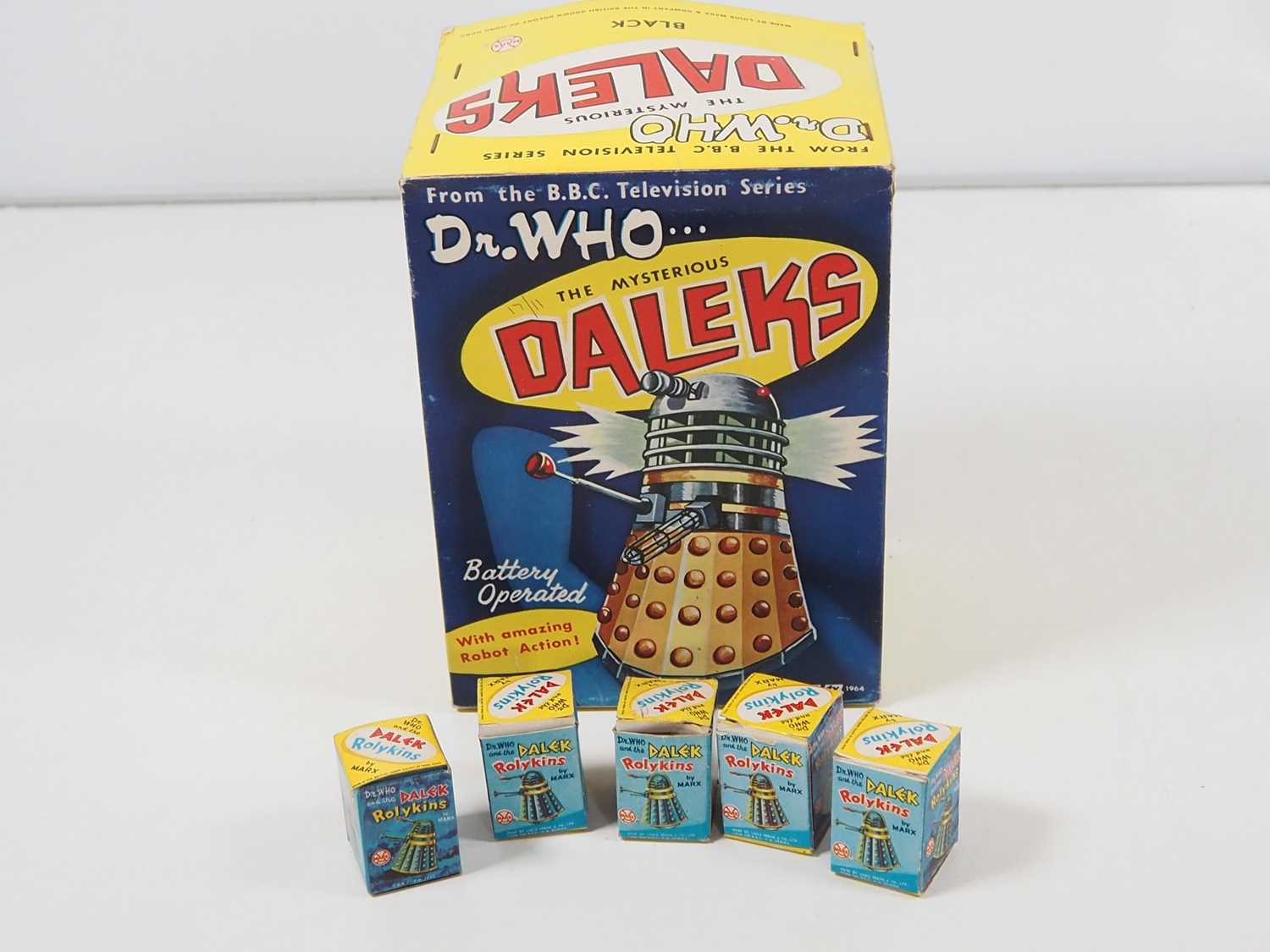 A group of MARX vintage 1960s Dr Who Dalek toys comprising an original 1965 issue battery operated - Image 8 of 9