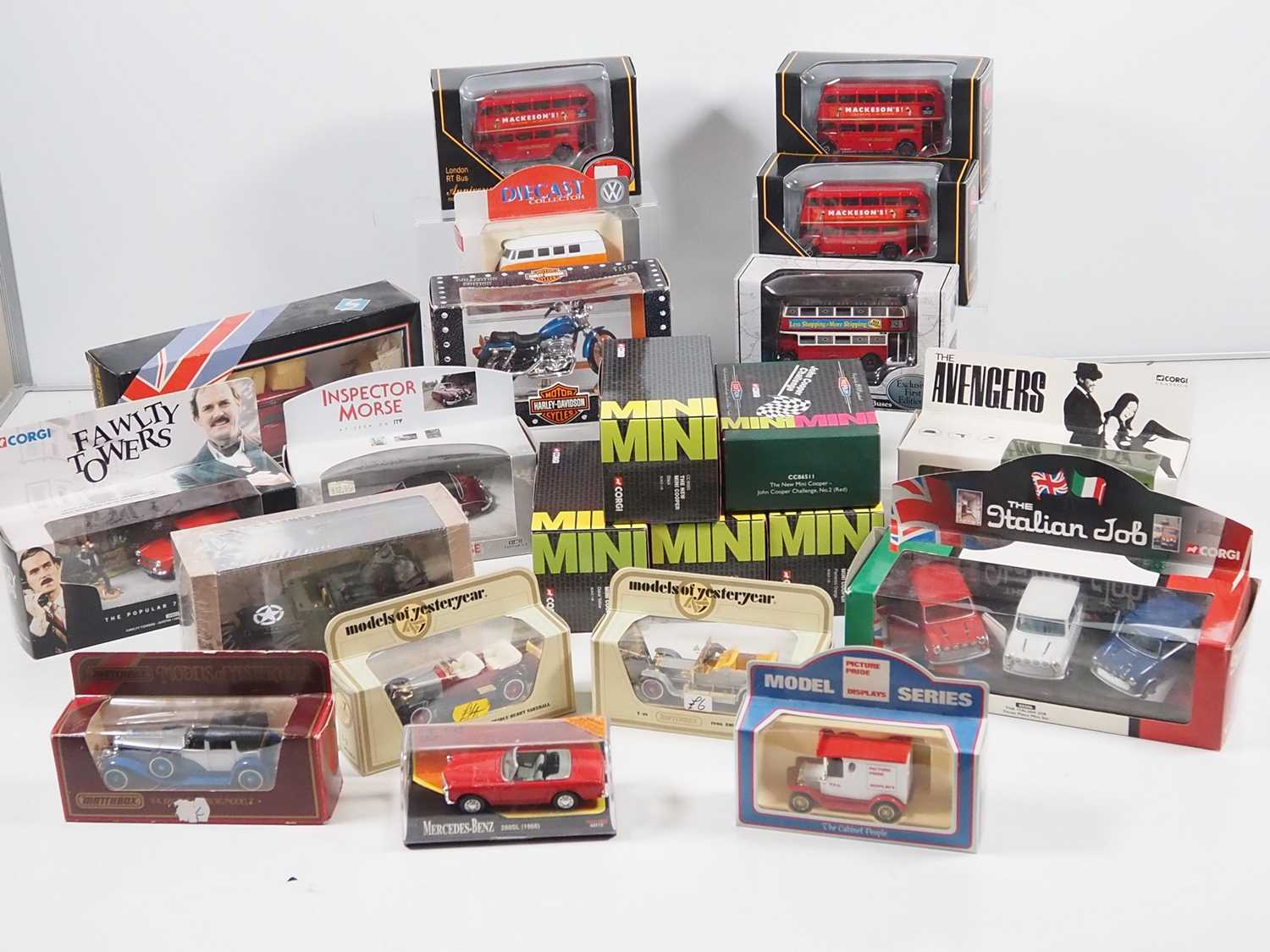 A large quantity of mixed boxed modern diecast by CORGI and others including Minis, EFE buses etc. -